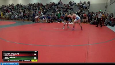 215 lbs Quarterfinal - Judd Harvey, Meeker vs Tatum Williams, Fruita Monument