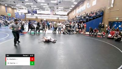 64 lbs Semifinal - Reid Harris, Sanderson Wrestling Academy vs Kyler Haslem, Uintah Jr High Wrestling