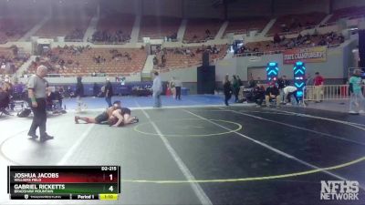 D2-215 lbs Quarterfinal - Joshua Jacobs, Williams Field vs Gabriel Ricketts, Bradshaw Mountain