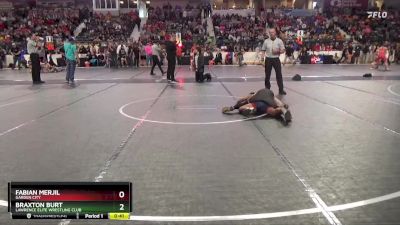 100 lbs Cons. Round 2 - Braxton Burt, Lawrence Elite Wrestling Club vs Fabian Merjil, Garden City