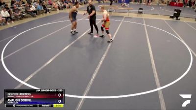 285 lbs Round 2 - Soren Herzog, Pinnacle Wrestling Club vs Avaugn Dorvil, Minnesota