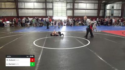 44 lbs Quarterfinal - Myles Dubord, Hackettstown vs Angelo Barbieri, MPR