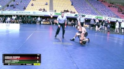 141 lbs Round 1 (8 Team) - Jordan Robins, Apprentice School vs Isaiah Correa, Central Florida