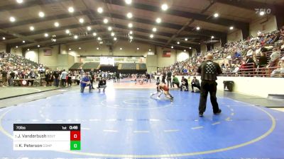 70 lbs Round Of 16 - Jeremiah Vanderbush, South Paulding Junior Spartans Wrestling Club vs Kyheim Peterson, Compound Wrestling