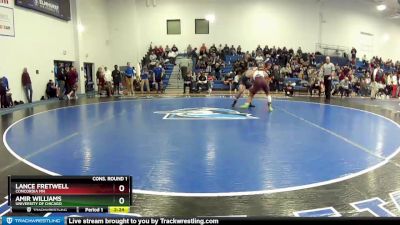 141 lbs Cons. Round 1 - Amir Williams, University Of Chicago vs Lance Fretwell, Concordia MN