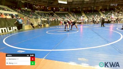 195 lbs Semifinal - Jimmy Santana, Tulsa Blue T Panthers vs Mason Borg, Dark Cloud Wrestling Club