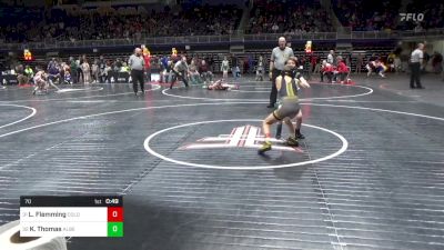 70 lbs Rd 1 - Consi Of 32 #2 - Liam Flemming, Colonial(PW) vs Kamden Thomas, Albert Gallatin