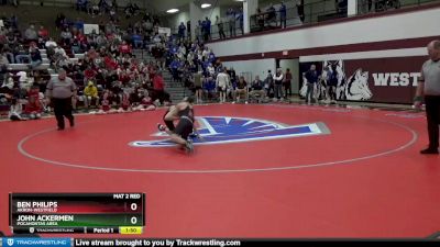 120 lbs Cons. Round 1 - Ben Philips, Akron-Westfield vs John Ackermen, Pocahontas Area