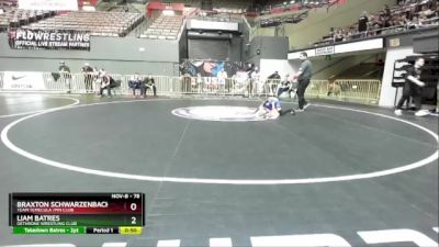 78 lbs Cons. Round 4 - Liam Batres, Dethrone Wrestling Club vs Braxton Schwarzenbach, Team Temecula /Pin Club