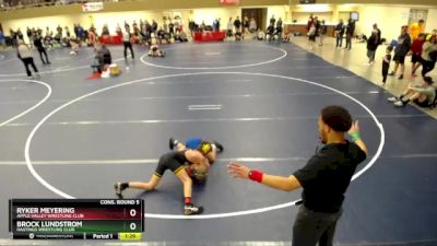 110 lbs Cons. Round 5 - Ryker Meyering, Apple Valley Wrestling Club vs Brock Lundstrom, Hastings Wrestling Club