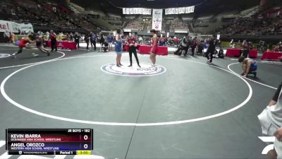 182 lbs Cons. Round 2 - Kevin Ibarra, Oceanside High School Wrestling vs Angel Orozco, Western High School Wrestling