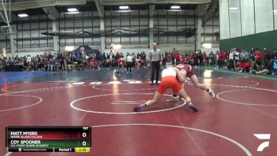 197 lbs Champ. Round 1 - Coy Spooner, U.S. Coast Guard Academy vs Matt Myers, Rhode Island College