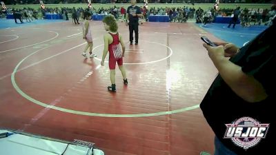 58 lbs Consi Of 16 #2 - Mia Pacheco, OKC Saints Wrestling vs Taos Smith, Hinton Takedown Club