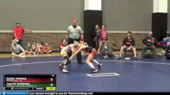 73 lbs Round 5 (12 Team) - Alexa Thomas, Badger Girls vs Madyn Overman, Nebraska Wrestling Academy