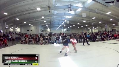 143 lbs Quarterfinal - Keely Robbins, Nebraska Wrestling Academy vs Mackenna Edmondson, Nebraska