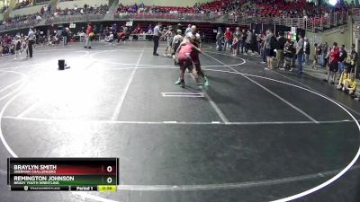 100 lbs Quarterfinal - Braylyn Smith, Sherman Challengers vs Remington Johnson, Brady Youth Wrestling