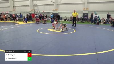 60-M Mats 6-10 8:00am lbs Round Of 32 - Jack Seeley, MD vs Elijah Simonds, PA