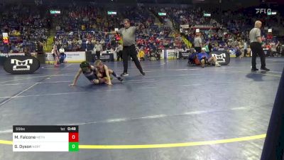 55 lbs Quarterfinal - Mason Falcone, Methacton vs Graham Dyson, North Pocono