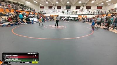 84 lbs Cons. Round 3 - Tanner Myers, Thermopolis Middle School vs Chris Carabay, Lovell Middle School