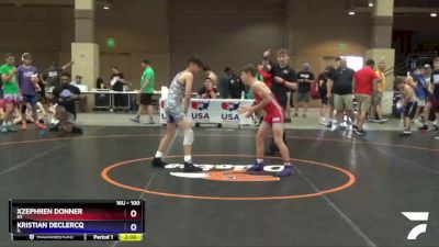 100 lbs Semifinal - Xzephren Donner, KS vs Kristian DeClercq, IL