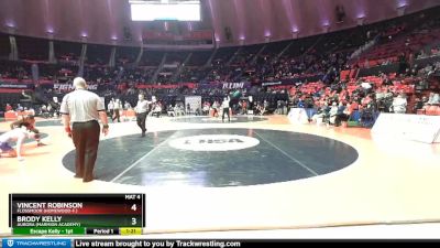 3A 132 lbs Champ. Round 1 - Vincent Robinson, Flossmoor (Homewood-F.) vs Brody Kelly, Aurora (Marmion Academy)