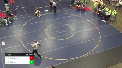 110 lbs Consi Of 32 #2 - Xavier Sieber, Delaware Valley vs Evan Sala, Mt Lebanon