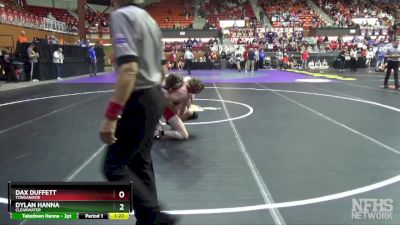 4A 138 lbs Champ. Round 1 - Dax Duffett, Tonganoxie vs Dylan Hanna, Clearwater