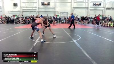 120 lbs Round 6 (10 Team) - Joseph Foalima, Carolina Hammer Squad vs Kam Borrero, Rambler WC