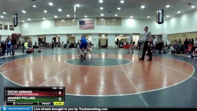 165 lbs Cons. Round 4 - Warren Pollard, Indiana vs Tatum Adriano, Rhyno Academy Of Wrestling