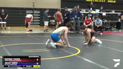 160 lbs Quarterfinal - Dominic Tigner, Moen Wrestling Academy vs Grant Kress, DC Elite Wrestling