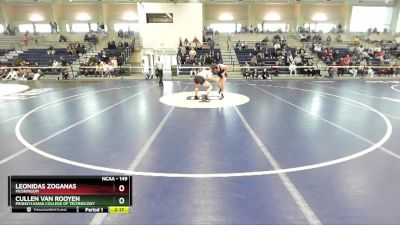 149 lbs Cons. Round 4 - Leonidas Zoganas, Muskingum vs Cullen Van Rooyen, Pennsylvania College Of Technology