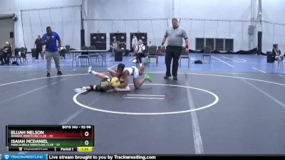 92-98 lbs Round 2 - Isaiah McDaniel, MarcAurele Wrestling Club vs Elijah Nelson, Ranger Wrestling Club