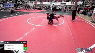 90 lbs Consi Of 4 - Aiden Green, Dark Cloud Wrestling Club vs Connor Schiltz, Verdigris Youth Wrestling