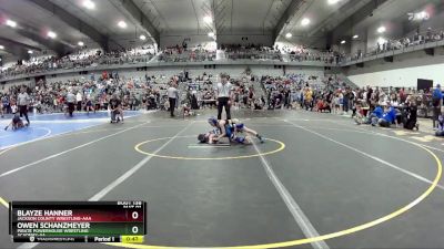 60 lbs Cons. Round 2 - Owen Schanzmeyer, Pirate Powerhouse Wrestling Academy-AA vs Blayze Hanner, Jackson County Wrestling-AAA