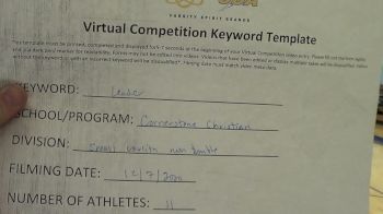 Cornerstone Christian School [Small Varsity Non Tumble] 2020 UCA Southwest Virtual Regional