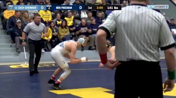 141lbs Match: Zachary Sherman (North Carolina) vs Ben Freeman (Michigan)