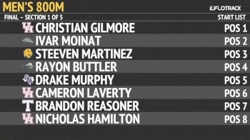 Men's 800m, Heats 1-5