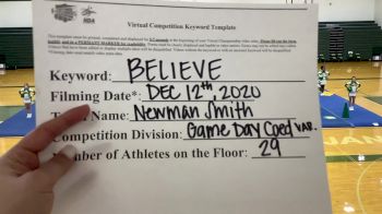 Newman Smith High School [Game Day Varsity Coed] 2020 NCA December Virtual Championship
