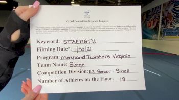 Maryland Twisters - Surge [L2 Senior] 2021 Varsity All Star Winter Virtual Competition Series: Event II