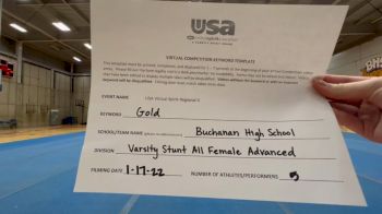 Buchanan High School [HS Group Stunt Advanced - All Female] 2022 USA Virtual Spirit Regional II