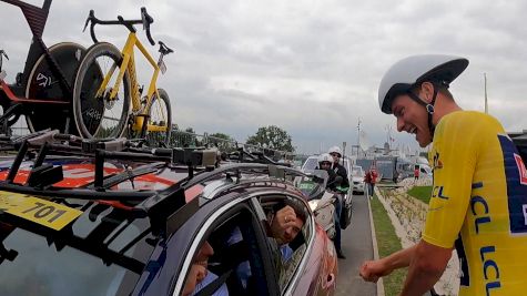 Reaction: Mathieu Van Der Poel Learns He Defended His Yellow Jersey On Stage 5 Time Trial - 2021 Tour De France