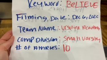 Ursuline Academy [Game Day Small Varsity] 2020 NCA December Virtual Championship