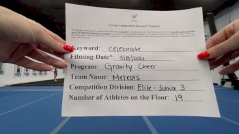 Gravity Cheer - Meteors [L3 Junior - Small] 2021 Spirit Festival Virtual Nationals