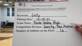 Ponte Vedra High School - Varsity Pom 2021 NCA & NDA December Virtual Championship