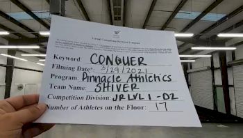 Pinnacle Athletics - Shiver [L1 Junior - D2 - Small - B] 2021 Varsity All Star Winter Virtual Competition Series: Event V