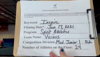 Spirit Athletics - Vicious [L1 Junior - D2 - Medium] 2021 GSSA DI & DII Virtual Championship