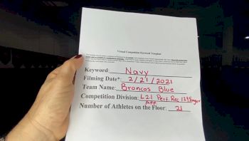 City of Doral - Broncos Blue [L2.1 Performance Recreation - 12 and Younger (AFF)] 2021 Varsity Rec, Prep & Novice Virtual Challenge IV
