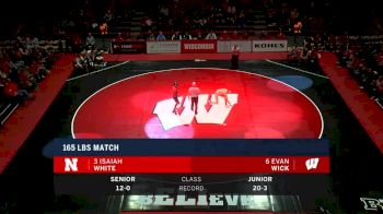 165lbs Match: Evan Wick, Wisconsin vs Isaiah White, Nebraska