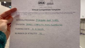 Issaquah High School [Small Varsity Non Tumbling] 2023 UCA & UDA December Virtual Challenge