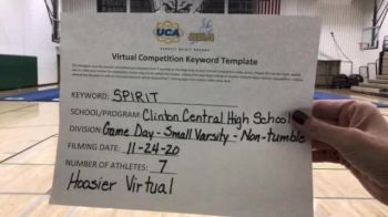 Clinton Central High School [Game Day Varsity - Non-Tumble] 2020 UCA Hoosier Virtual Regional